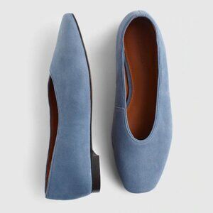 Madewell Mylie Basalt Blue Suede Ballet Flat Women's Size 9 NEW SOFT Color Pop